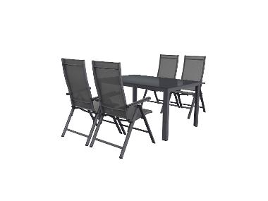 LIVARNO home Alu-Set »Houston«, 5-teilig - Standardtisch & 4 Hochlehner, grau
